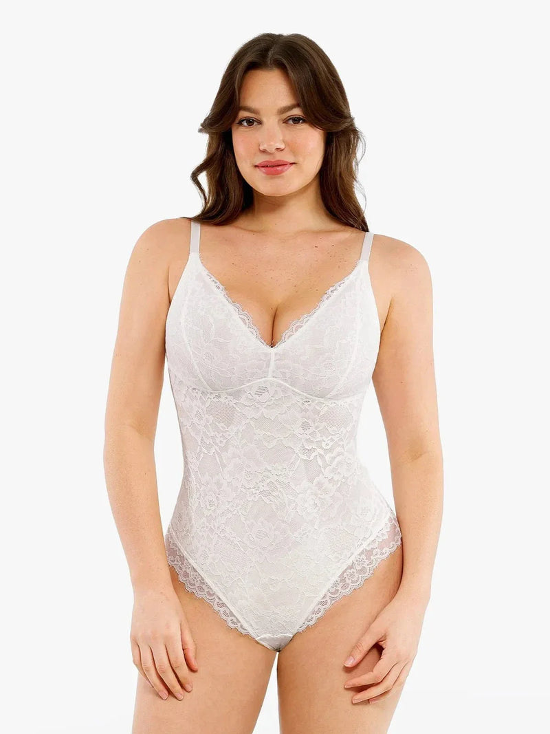 Shapewear Firm Control Smoothing Full Lace Thong Bodysuit