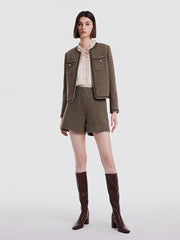 Pre-Order Retro Brown Washable Woolen Jacket