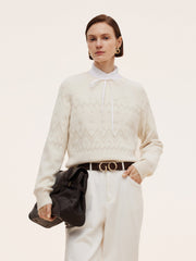 100% Wool Jacquard Women Sweater