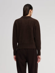 100% Brushed Wool Johnny-Collar Women Sweater