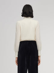 Tencel Wool Blend Ruffle Neck Women Sweater