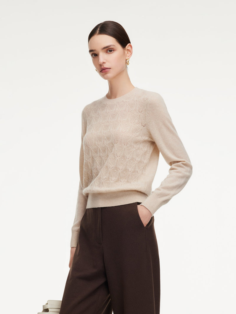 100% Cashmere Jacquard Women Sweater