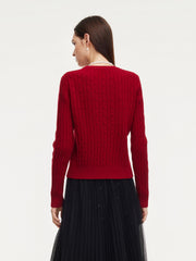 100% Wool Cable Knit Women Sweater