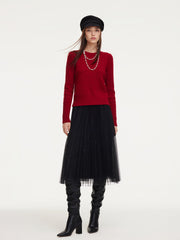 100% Wool Cable Knit Women Sweater