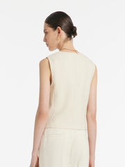 Worsted Wool Single-Breasted Women Vest