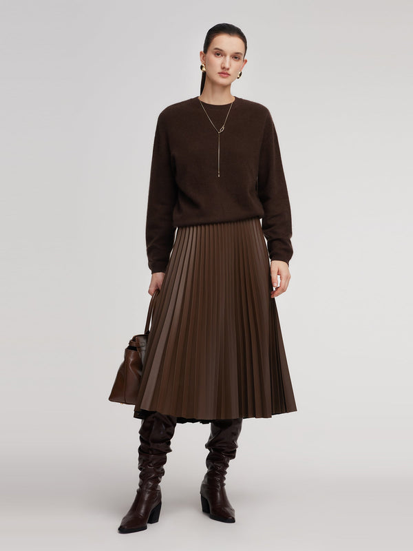 100% Brushed Wool Crew Neck Women Sweater