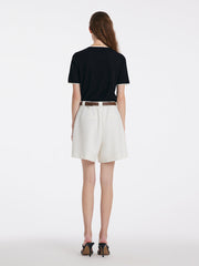 Pure Wool Short-Sleeved Pullover
