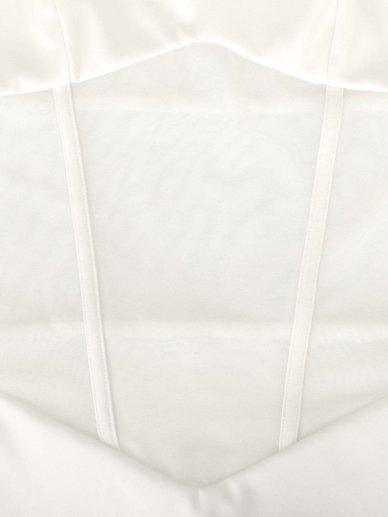 Shapewear Crisscross Back Illusion Mesh Sculpting Bodysuit