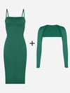 Dress+Long Sleeve Shrug / Green / S
