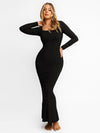 Long Sleeve Maxi Dress / Black / S