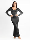 Long Sleeve Maxi Dress / Black / S