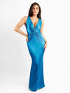 Twisted Maxi Dress / Blue / S