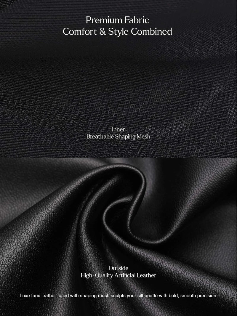 Dual-Wear Sculpting Faux Leather Dress