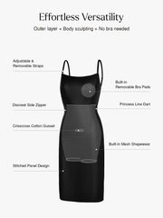 Dual-Wear Sculpting Faux Leather Dress