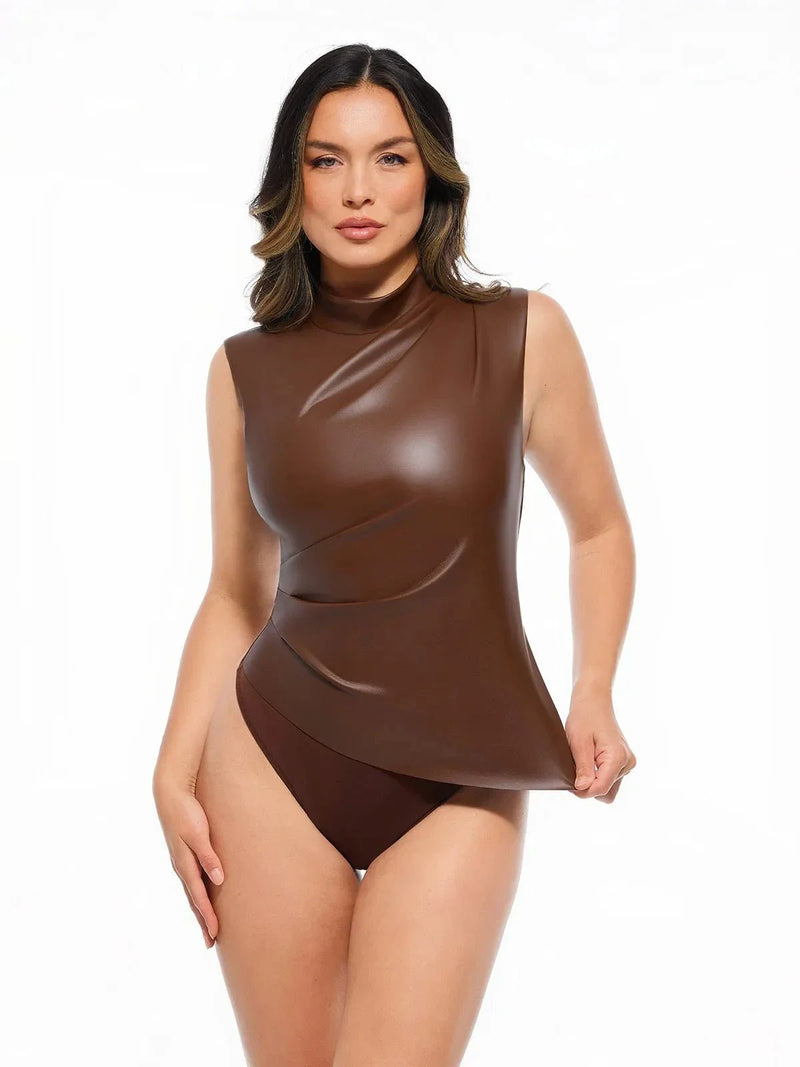 Sculpting 3-in-1 Faux Leather Bodysuit