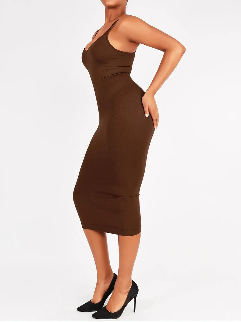Shaper Eco-Friendly Spaghetti Strap V-Neck Seamless Dress
