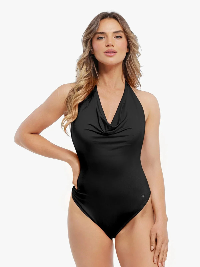 Shapewear Cowl Neck Halter Tummy Control Bodysuit