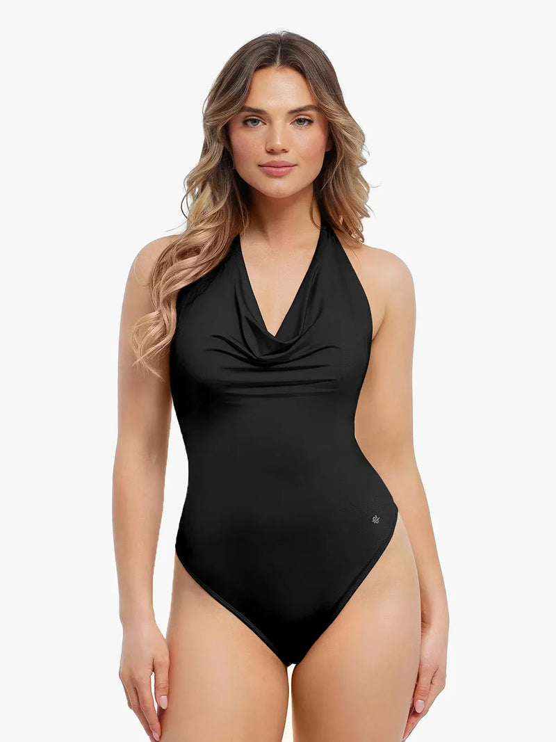 Shapewear Cowl Neck Halter Tummy Control Bodysuit