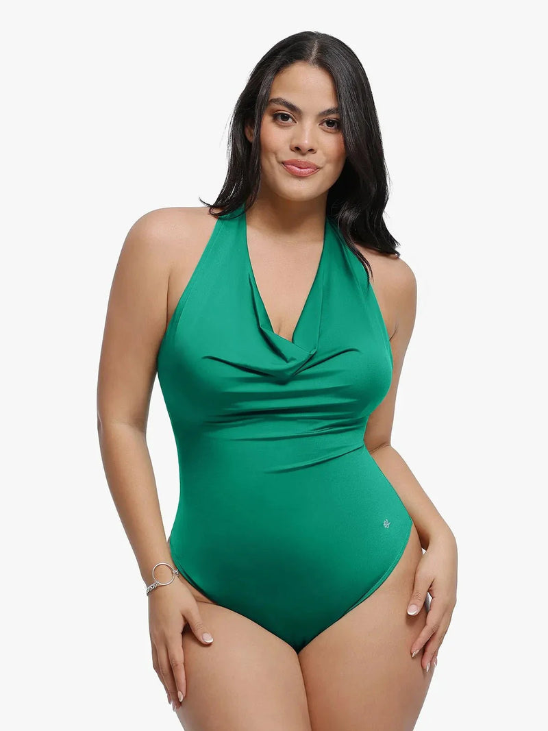 Shapewear Cowl Neck Halter Tummy Control Bodysuit