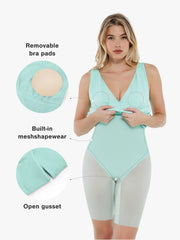 Shapewear Deep V-Neck Bias Twist Sculpting Mini Dress