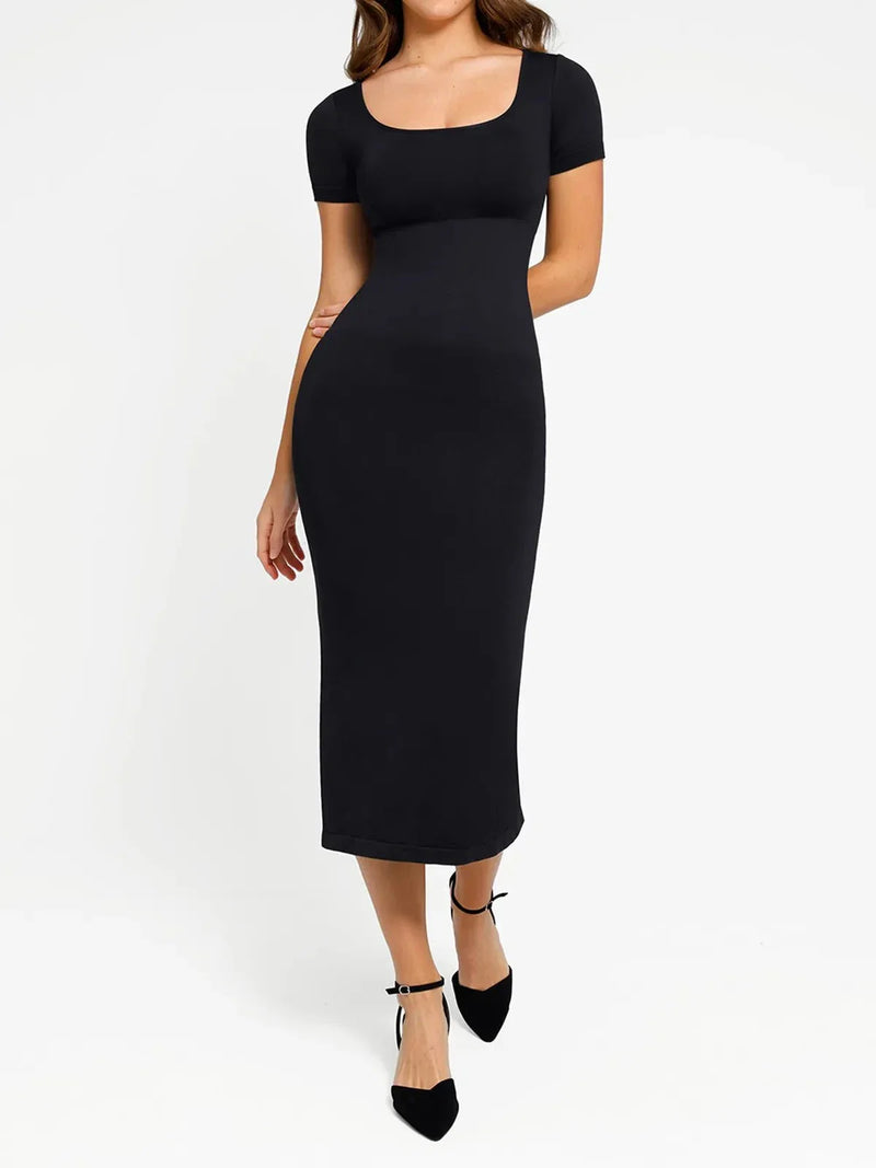 Shapewear Eco-Friendly Back Slit Midi Seamless Dress