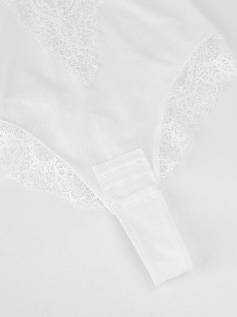 Shapewear Full Coverage Plunging Lace Slimming Bodysuit