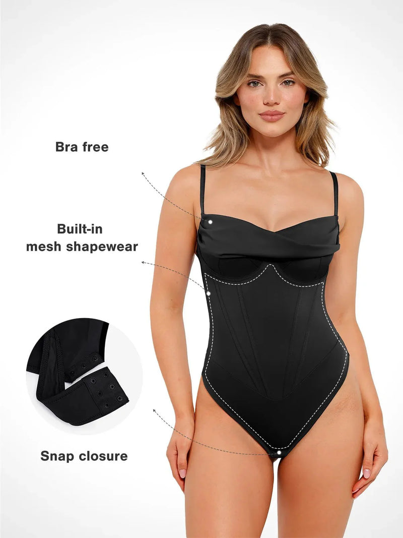 Shapewear Hourglass Corset Bust Draping Bodysuit