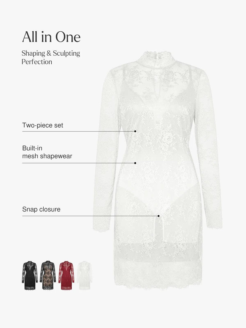 Shapewear Lace Fantasy Mini & Maxi Sculpting Dress Set