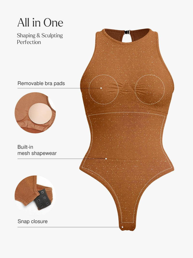 Shapewear Metallic Seamless Tummy-Control Bodysuit