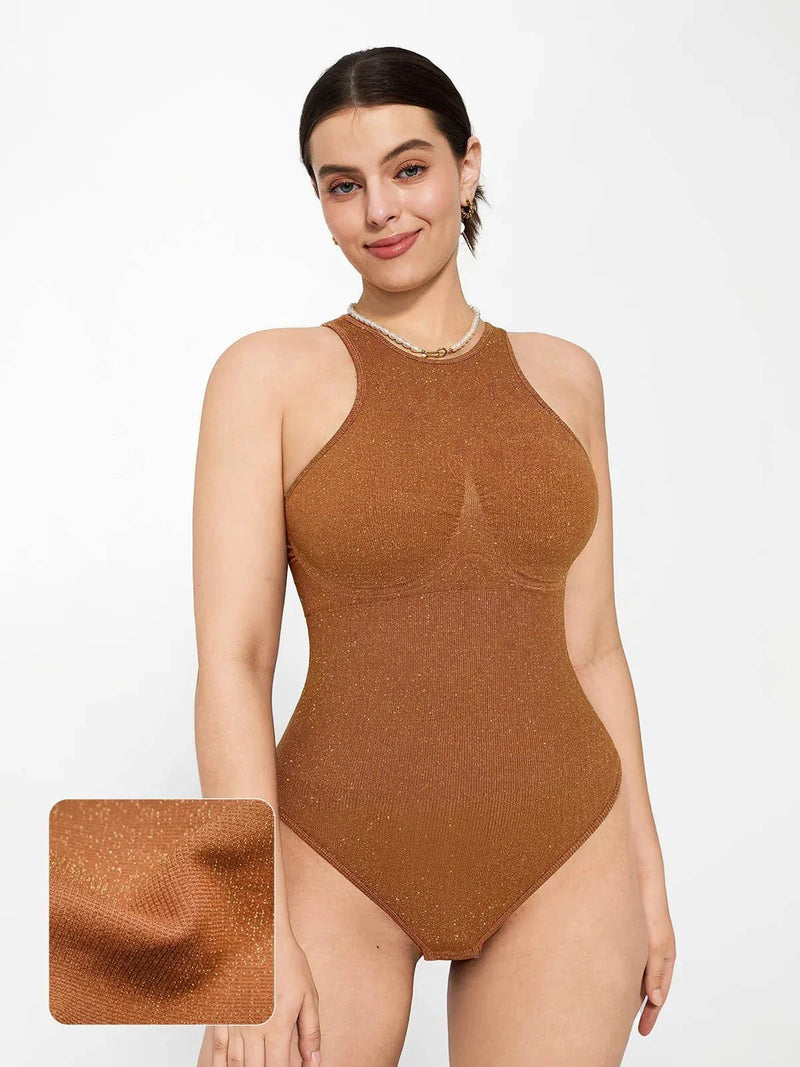 Shapewear Metallic Seamless Tummy-Control Bodysuit