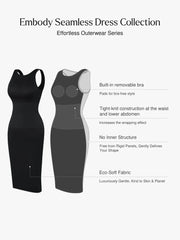 Shapewear Eco-Friendly Back Slit Midi Seamless Dress