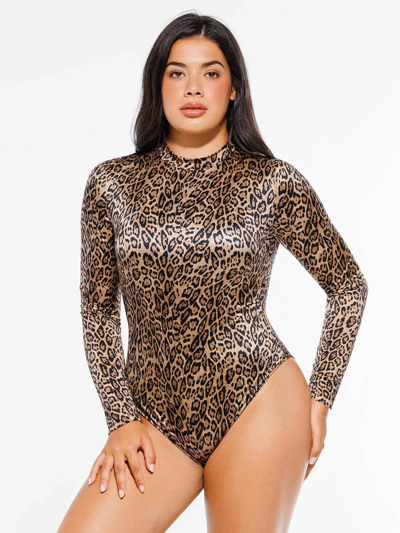 Shapewear Printed High-Waist Tummy-Control Bodysuit