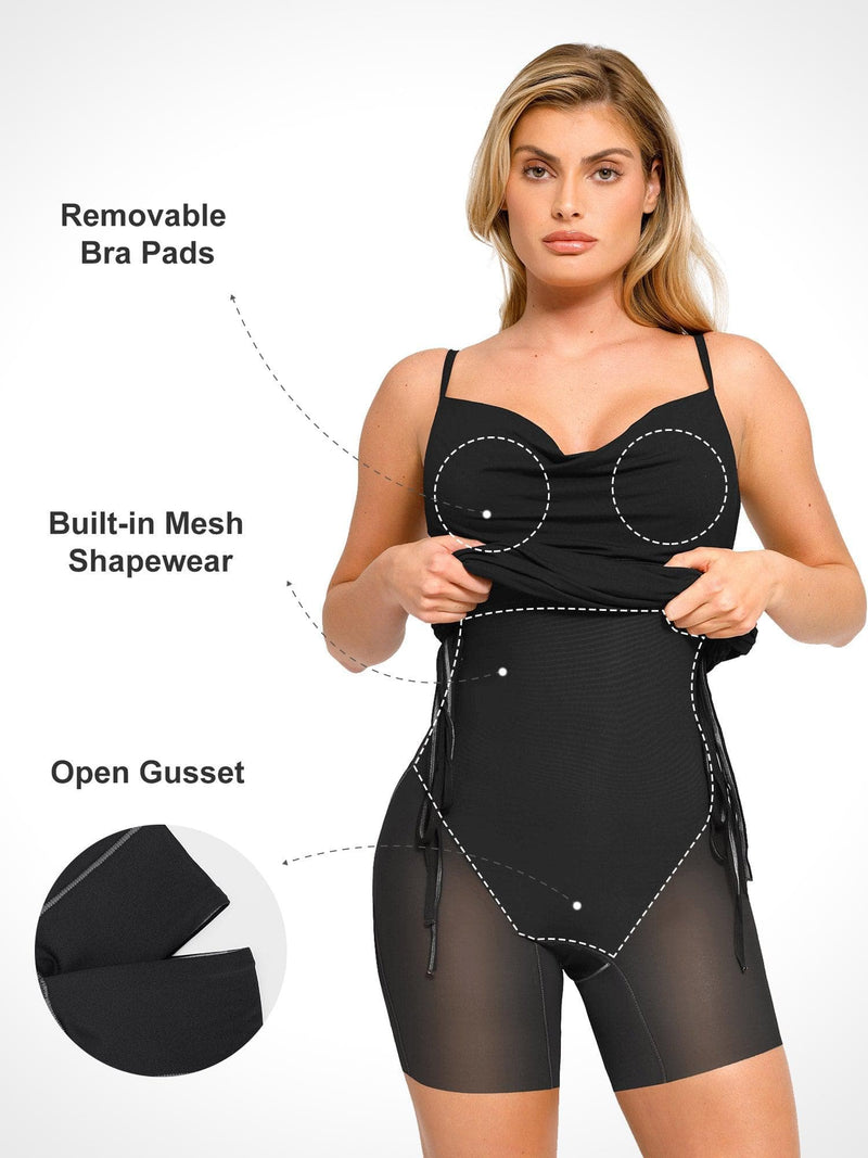 Shapewear Ruched Modal Bodycon Mini Slip Dress