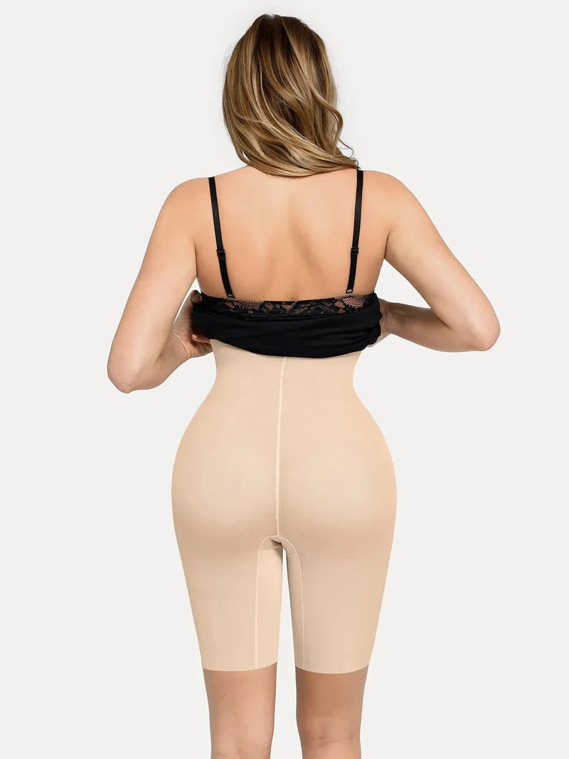 Shapewear Sculpting Lace Corset Midi Slip Dress