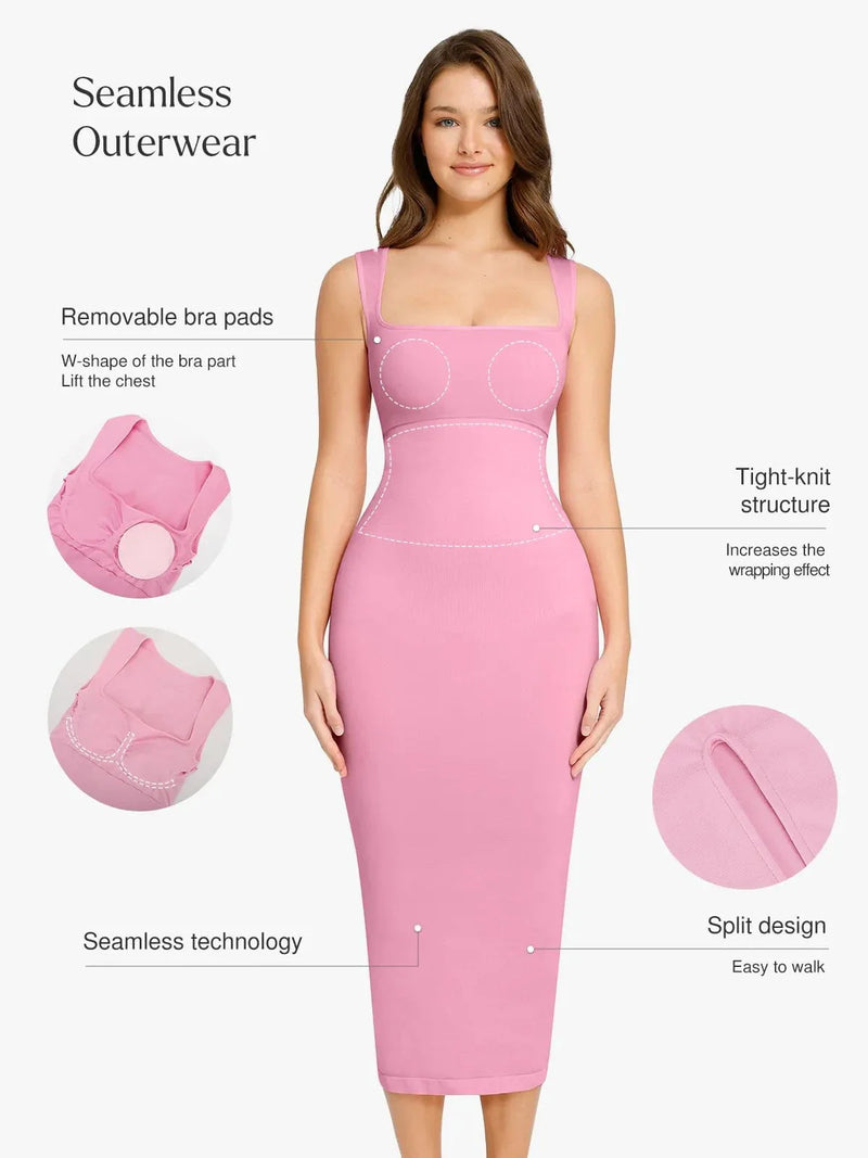 Shapewear Sleeveless Square Neck Slimming Seamless Dress
