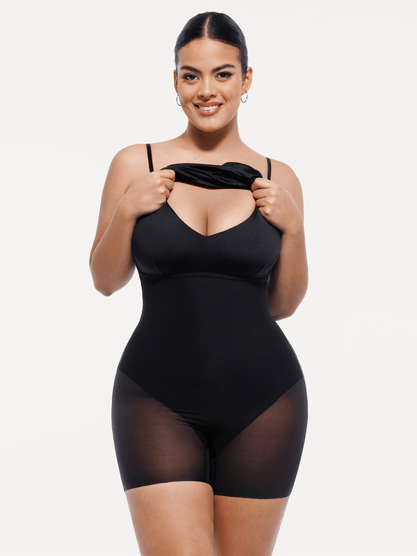 Shapewear Strappy Cowl Neck Fit & Flare Midi Dress