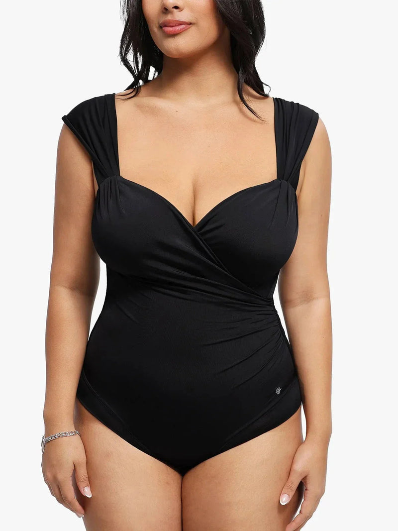 Shapewear Sweet-Heart Neckline Cap Sleeve Bodysuit