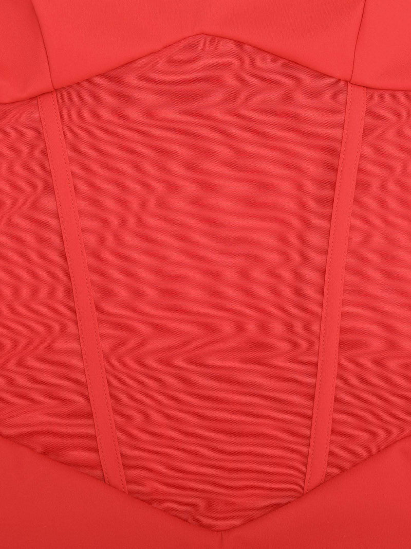 Shapewear Crisscross Back Illusion Mesh Sculpting Bodysuit